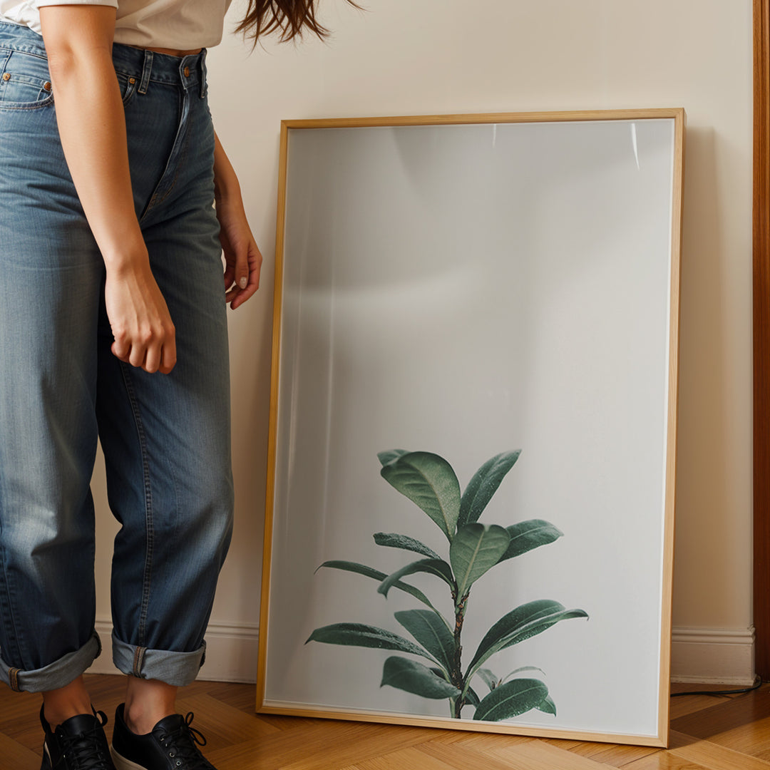 Grønne Vækster | Forfrisk din indretning med naturens skønhed | Plakat med grønne planter, botanisk kunst og naturplanter, ideel til at tilføje et organisk og livligt præg til dit hjem.