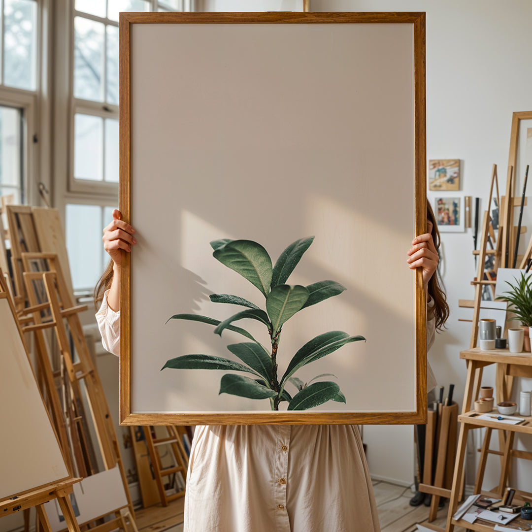 Grønne Vækster | Forfrisk din indretning med naturens skønhed | Plakat med grønne planter, botanisk kunst og naturplanter, ideel til at tilføje et organisk og livligt præg til dit hjem.