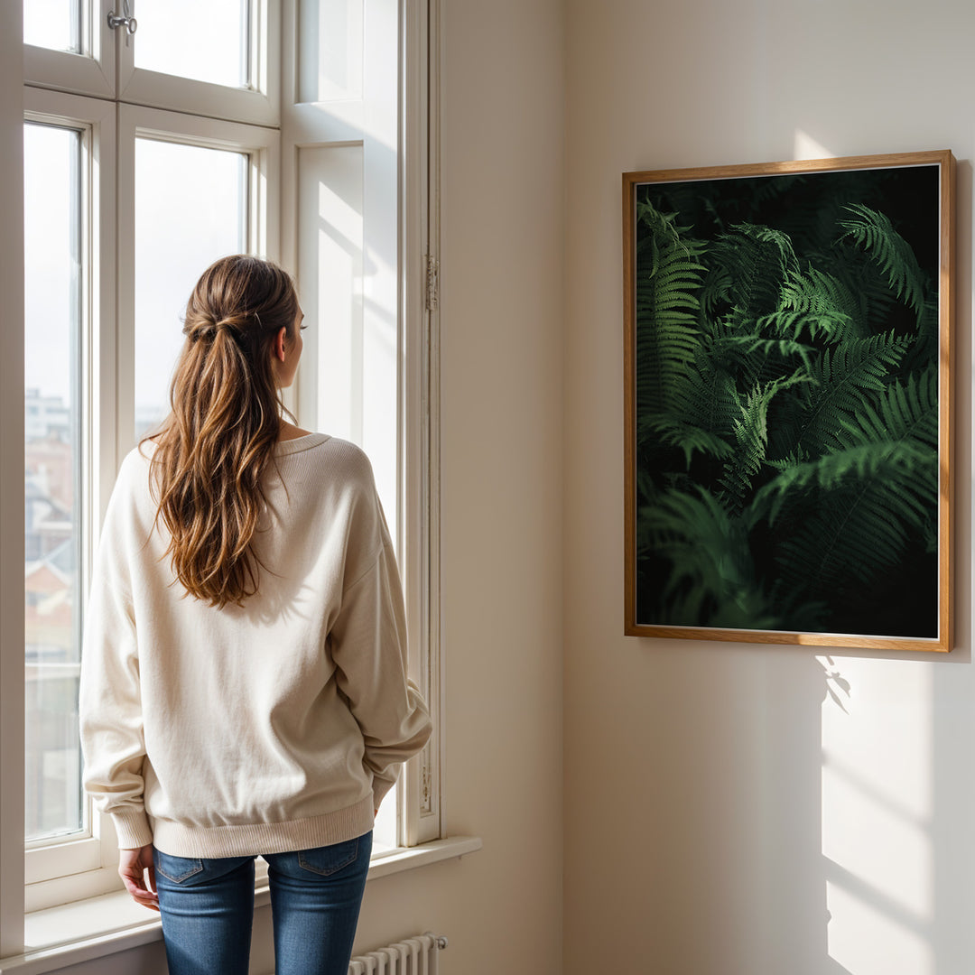 Blomster og Blade | Realistiske motiver til dit hjem | Plakat med grønne planter, botanisk kunst og naturplanter, ideel til at tilføje et organisk og livligt præg til dit hjem.