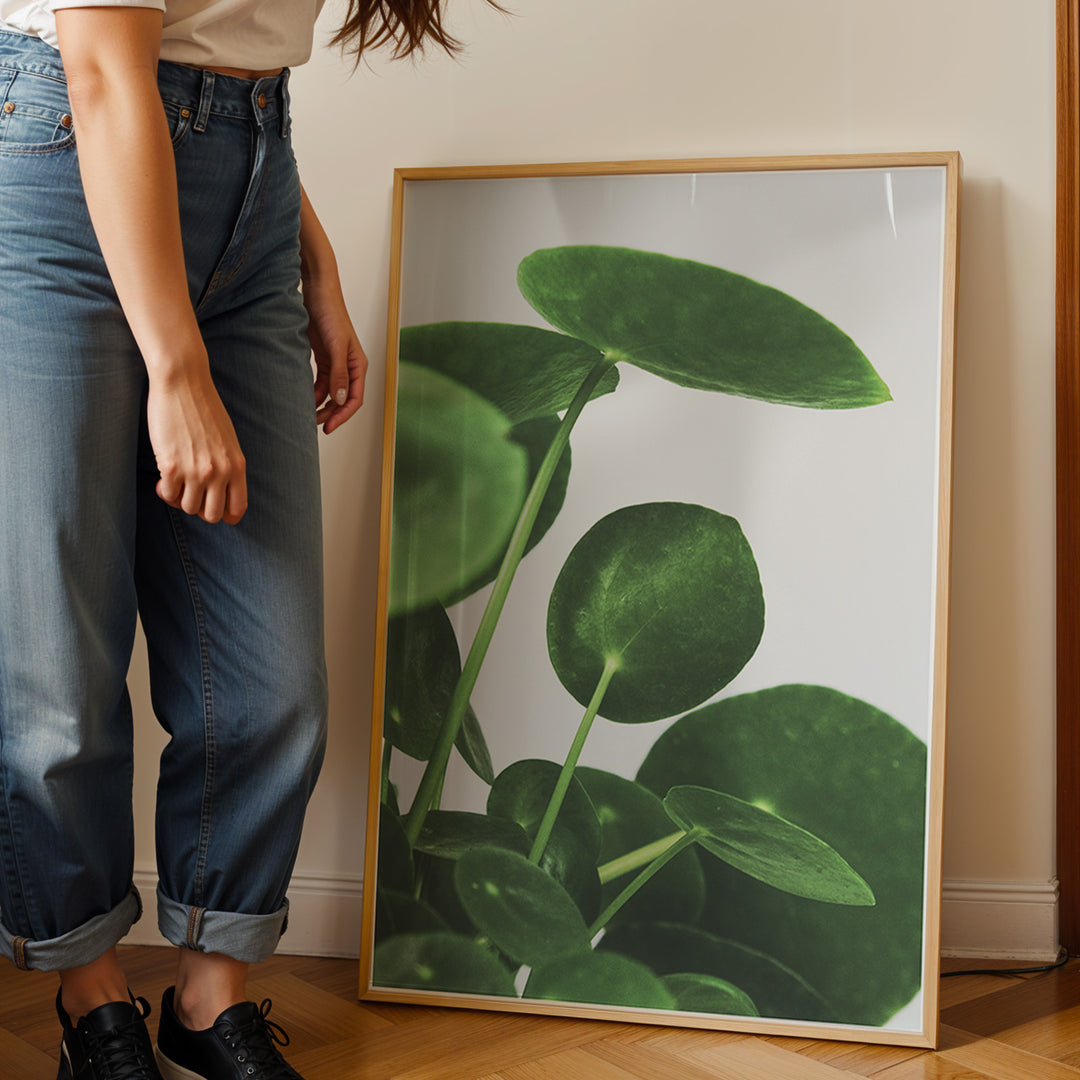 Grønne Vægkunstværker | Planter og natur i din stue | Plakat med grønne planter, botanisk kunst og naturplanter, ideel til at tilføje et organisk og livligt præg til dit hjem.