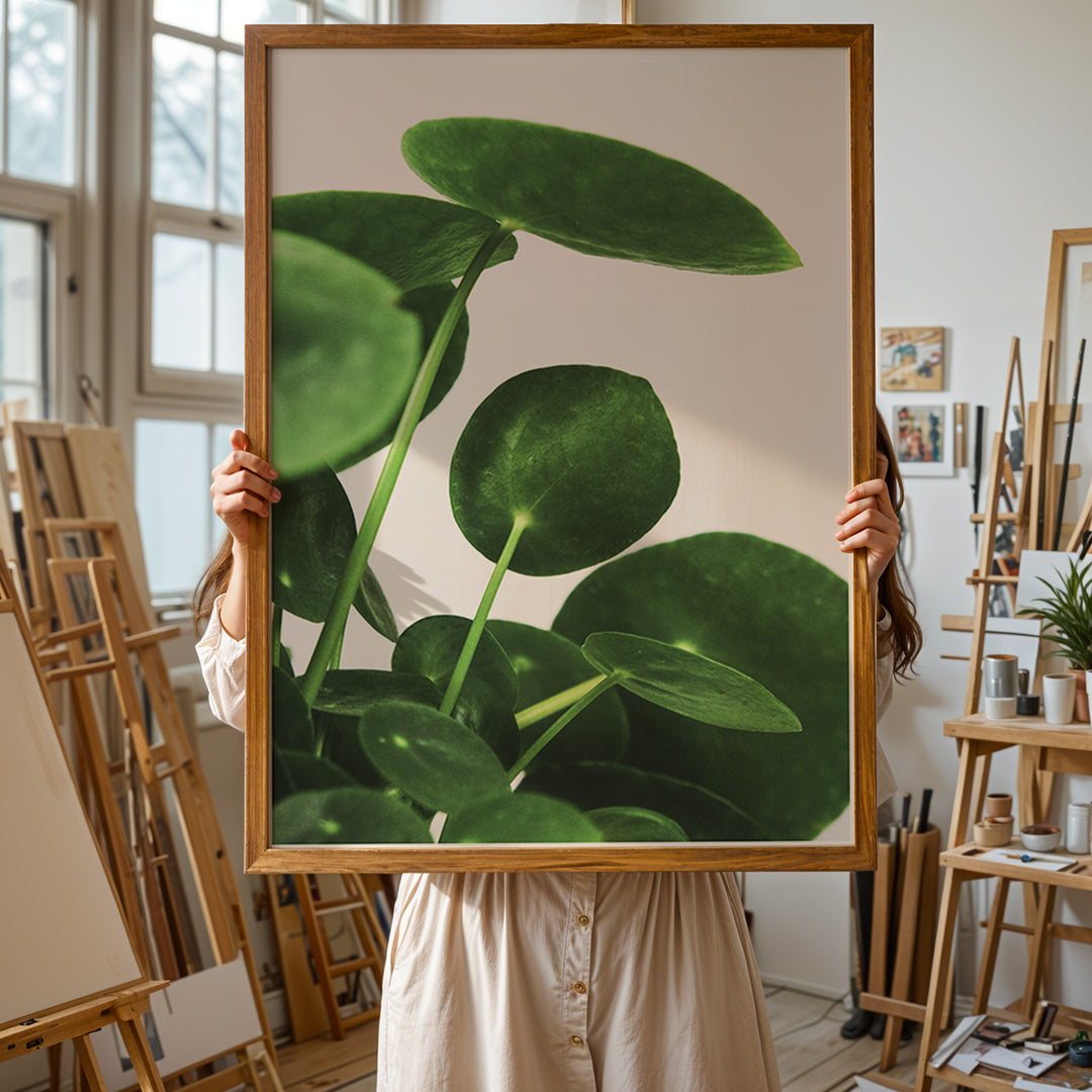 Grønne Vægkunstværker | Planter og natur i din stue | Plakat med grønne planter, botanisk kunst og naturplanter, ideel til at tilføje et organisk og livligt præg til dit hjem.