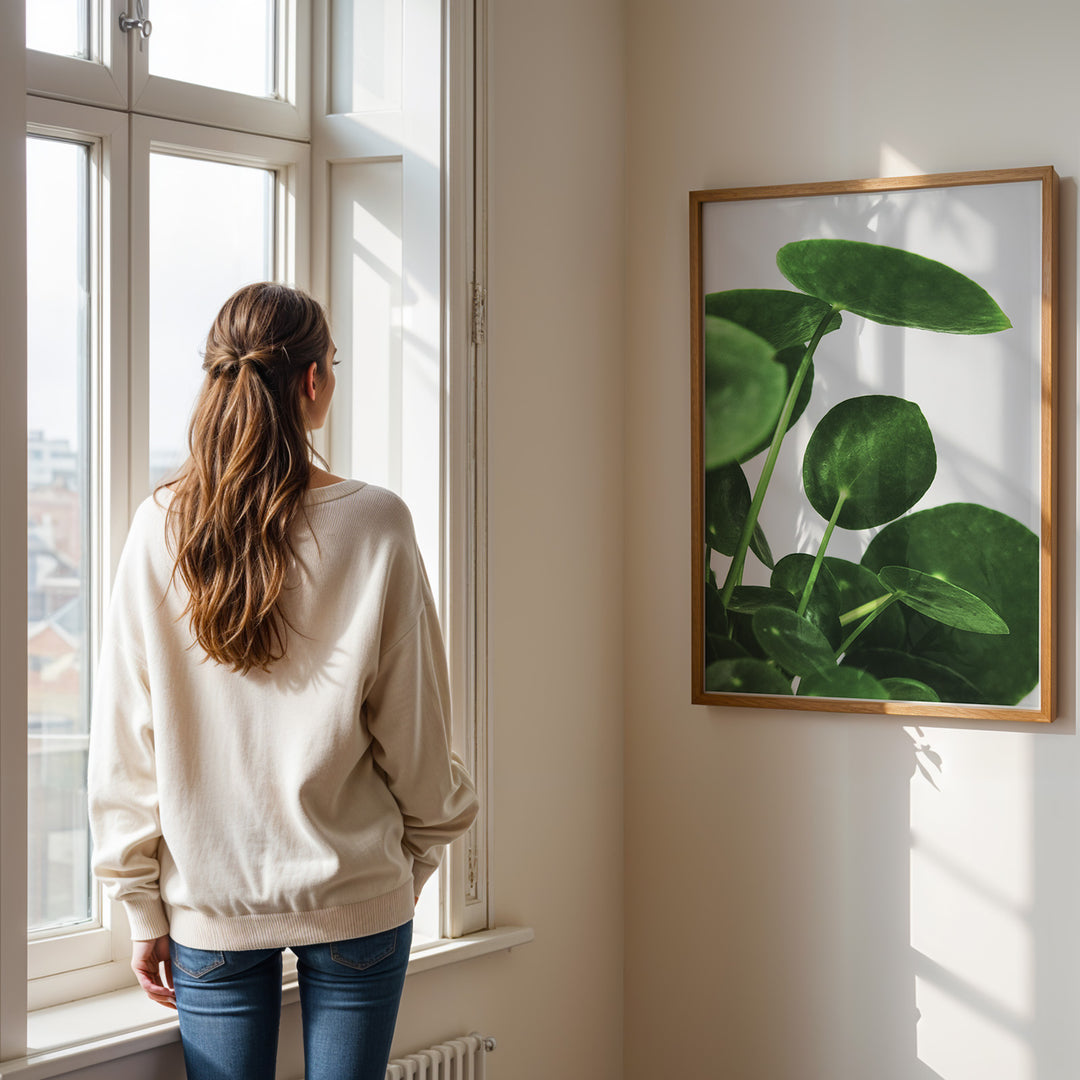 Grønne Vægkunstværker | Planter og natur i din stue | Plakat med grønne planter, botanisk kunst og naturplanter, ideel til at tilføje et organisk og livligt præg til dit hjem.