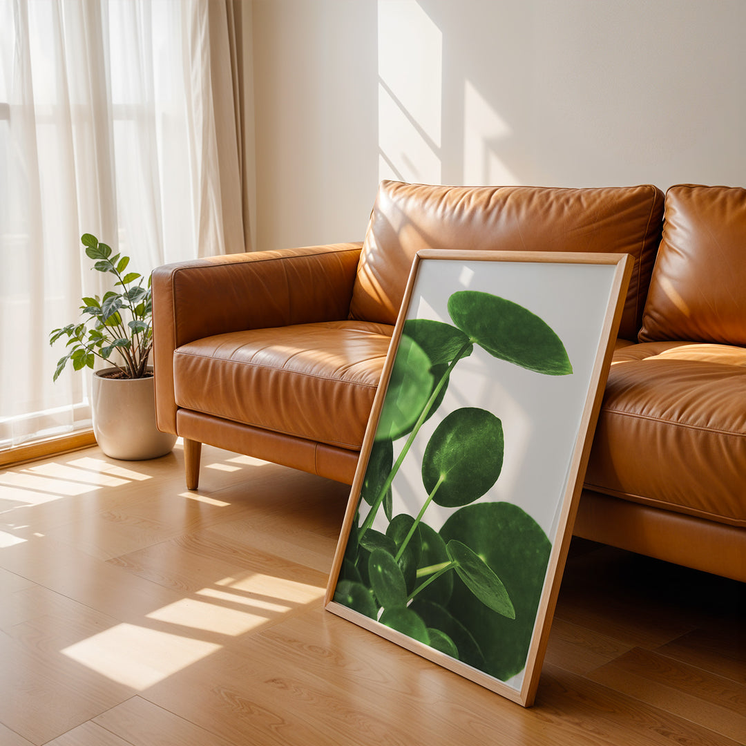 Grønne Vægkunstværker | Planter og natur i din stue | Plakat med grønne planter, botanisk kunst og naturplanter, ideel til at tilføje et organisk og livligt præg til dit hjem.