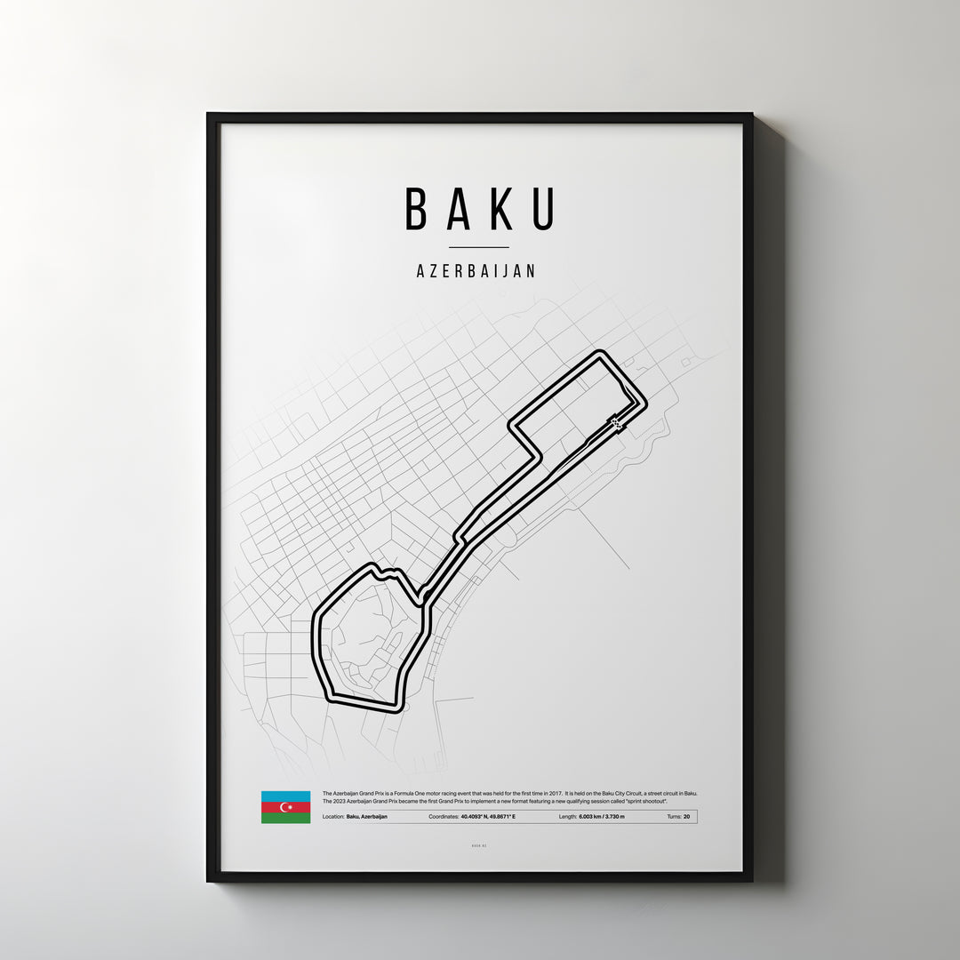 Azerbaijan Formula 1 Plakat | Caspian Thrill i Baku's Gader