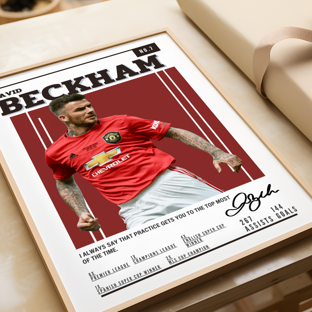 Fodbold plakat | Fodbold plakater | David Beckham Fodbold Spiller Plakat | Perfekt til Passionerede Fans | Plakaty.dk