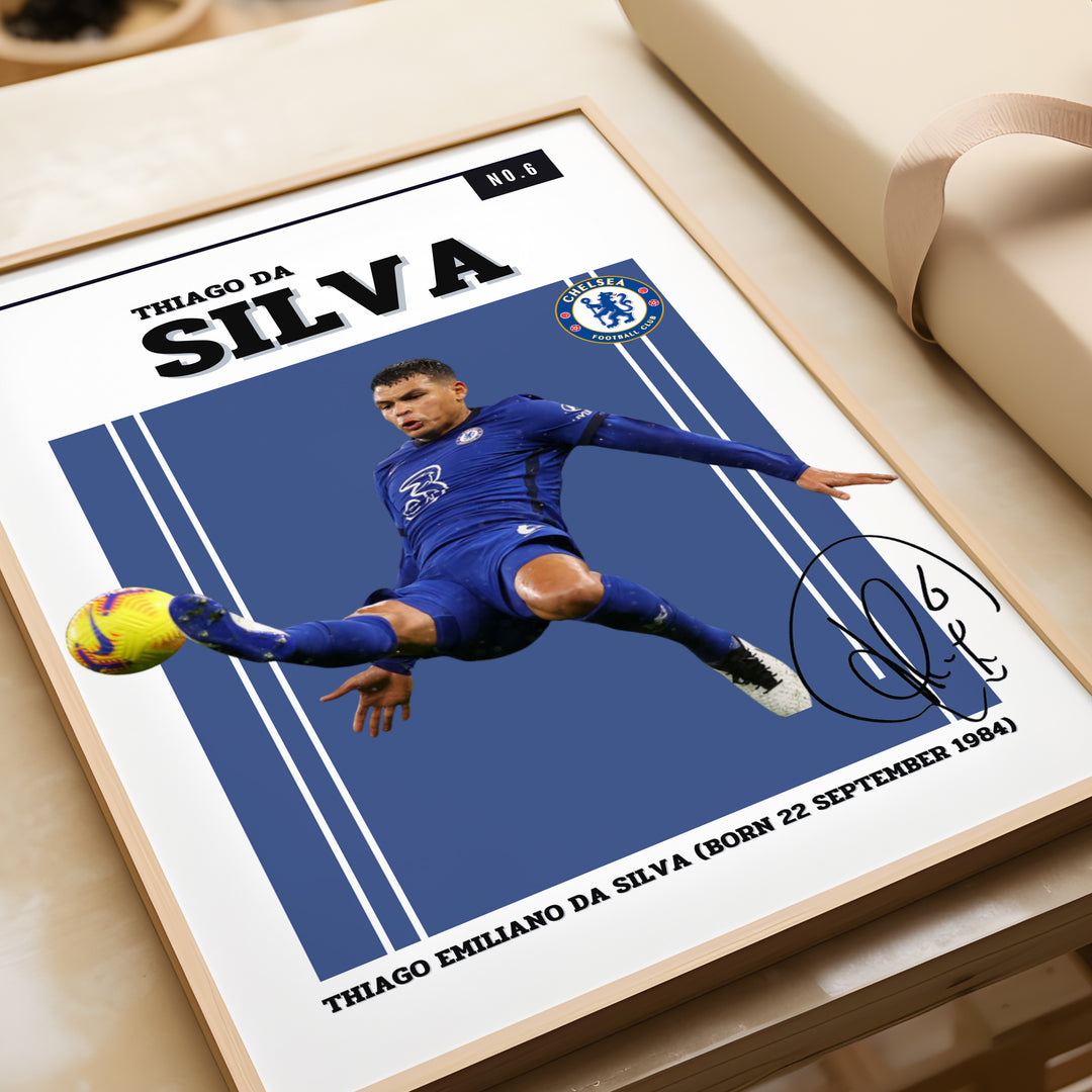 Fodbold plakat | Fodbold plakater | Thiago Silva Fodbold Plakat | Perfekt til Passionerede Fans | Plakaty.dk