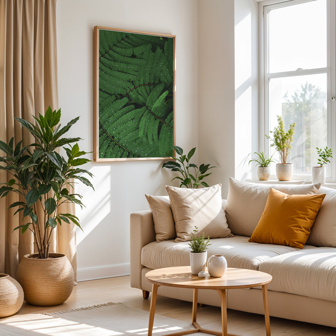 Plante print | Elegant plakat med detaljerede illustrationer | Plakat med grønne planter, botanisk kunst og naturplanter, ideel til at tilføje et organisk og livligt præg til dit hjem.