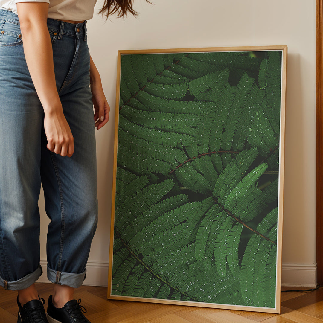 Plante print | Elegant plakat med detaljerede illustrationer | Plakat med grønne planter, botanisk kunst og naturplanter, ideel til at tilføje et organisk og livligt præg til dit hjem.