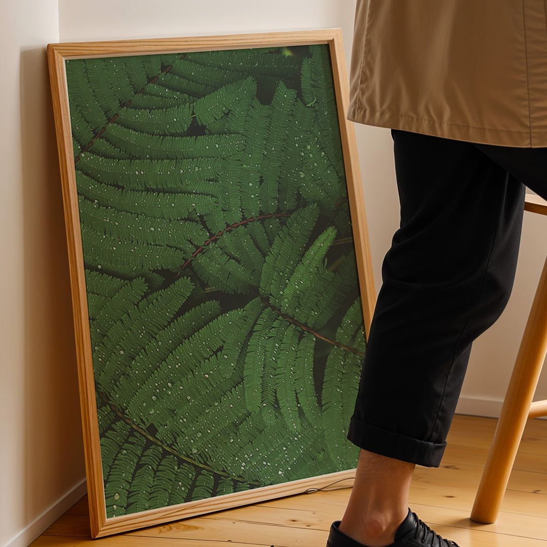 Plante print | Elegant plakat med detaljerede illustrationer | Plakat med grønne planter, botanisk kunst og naturplanter, ideel til at tilføje et organisk og livligt præg til dit hjem.