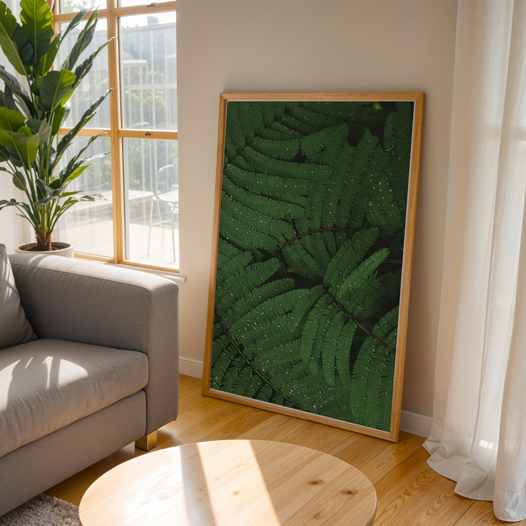 Plante print | Elegant plakat med detaljerede illustrationer | Plakat med grønne planter, botanisk kunst og naturplanter, ideel til at tilføje et organisk og livligt præg til dit hjem.