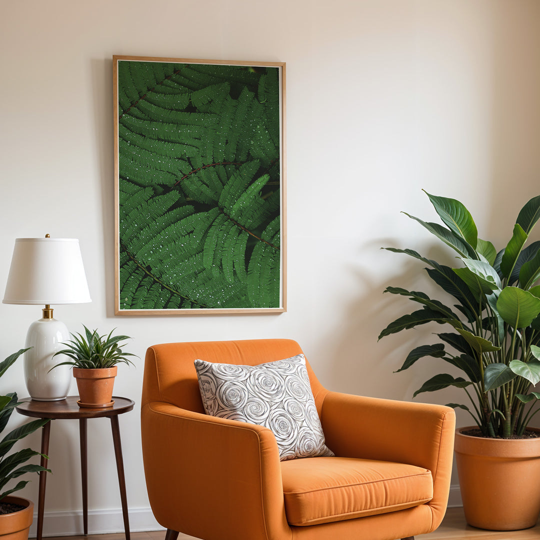 Plante print | Elegant plakat med detaljerede illustrationer | Plakat med grønne planter, botanisk kunst og naturplanter, ideel til at tilføje et organisk og livligt præg til dit hjem.