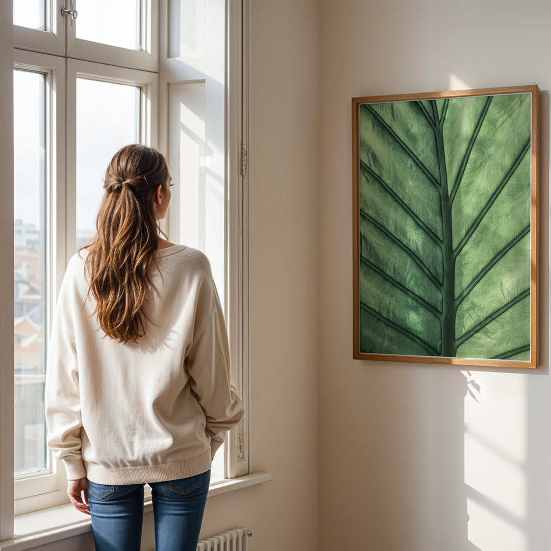 Plante print | Frodig plakat til stuen | Plakat med grønne planter, botanisk kunst og naturplanter, ideel til at tilføje et organisk og livligt præg til dit hjem.