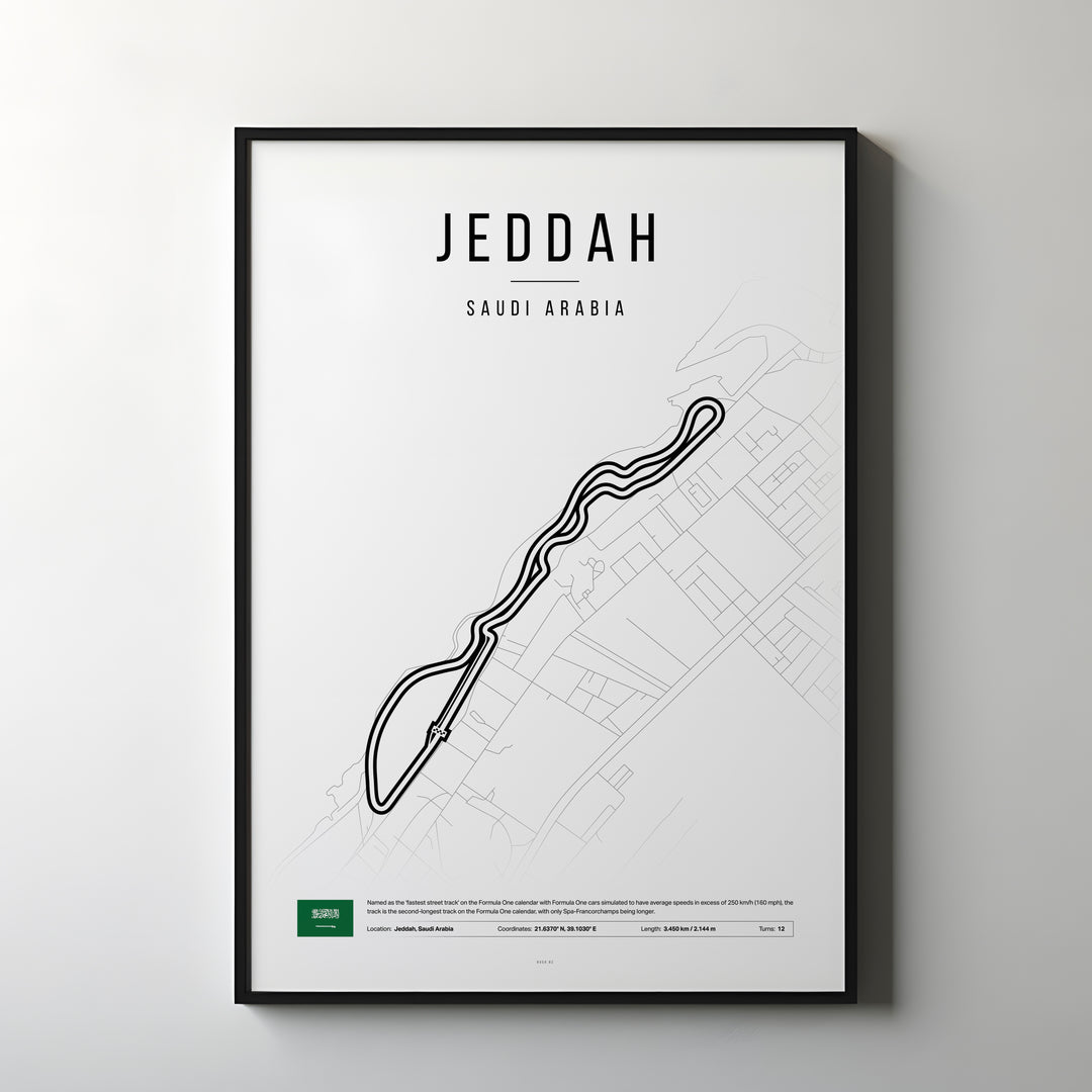 Saudi Arabia Formula 1 Plakat | Kør langs Saudiarabiens Kyst i Jeddah!