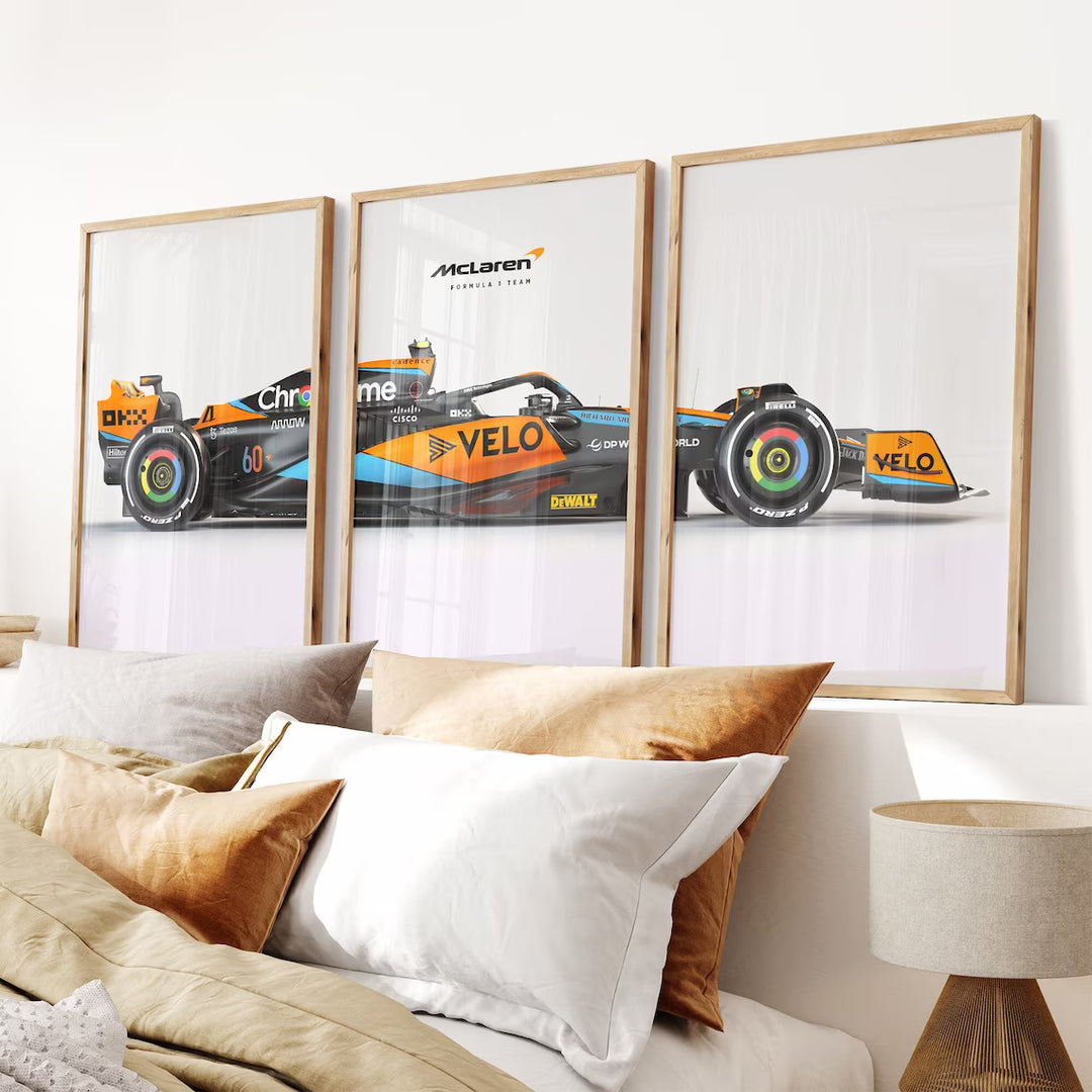 3x F1 | Formel 1 | Lando Norris MCL60 | McLaren Plakater