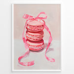 Indlæs billede til gallerivisning Illustration of stacked pink macarons tied with a pink ribbon.
