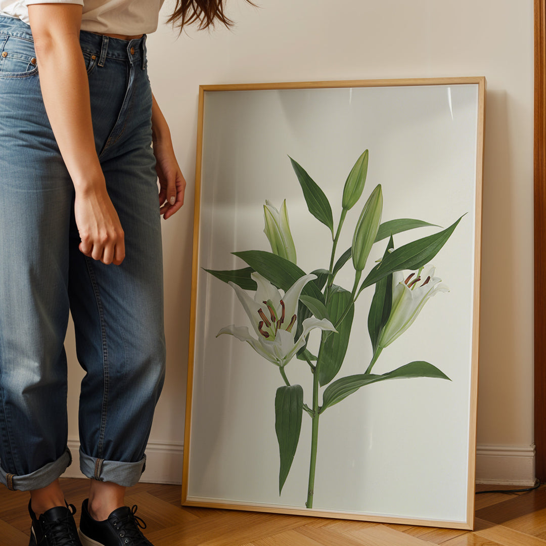 Plante print | Stilfuld plakat med grønne planter | Plakat med grønne planter, botanisk kunst og naturplanter, ideel til at tilføje et organisk og livligt præg til dit hjem.