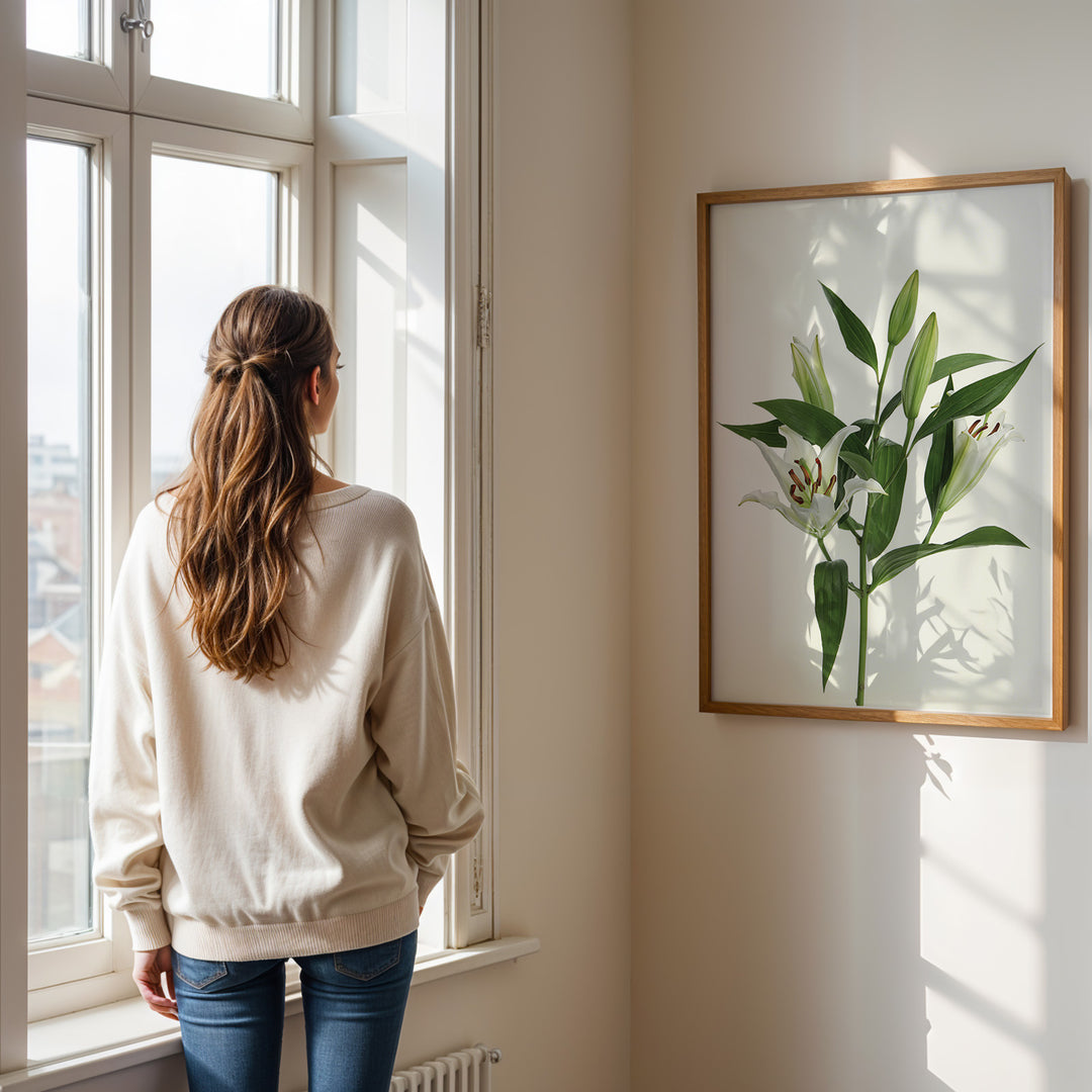 Plante print | Stilfuld plakat med grønne planter | Plakat med grønne planter, botanisk kunst og naturplanter, ideel til at tilføje et organisk og livligt præg til dit hjem.