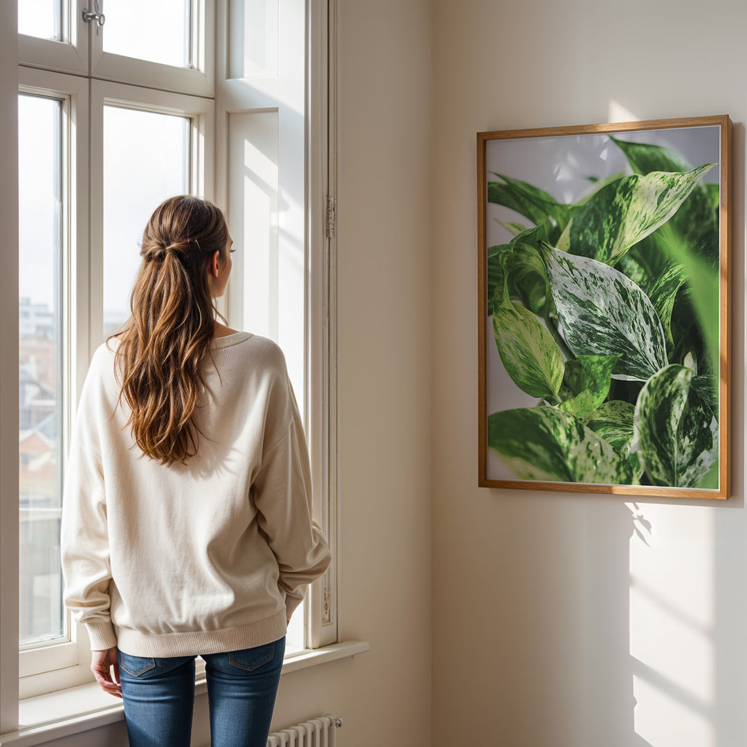 Plante print | Smuk plakat med frodige motiver | Plakat med grønne planter, botanisk kunst og naturplanter, ideel til at tilføje et organisk og livligt præg til dit hjem.