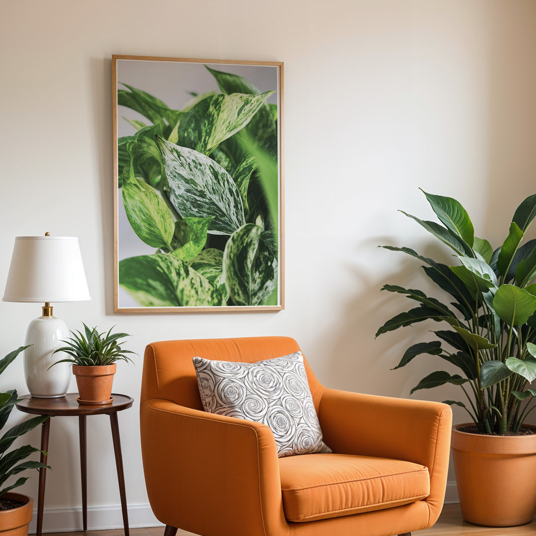 Plante print | Smuk plakat med frodige motiver | Plakat med grønne planter, botanisk kunst og naturplanter, ideel til at tilføje et organisk og livligt præg til dit hjem.