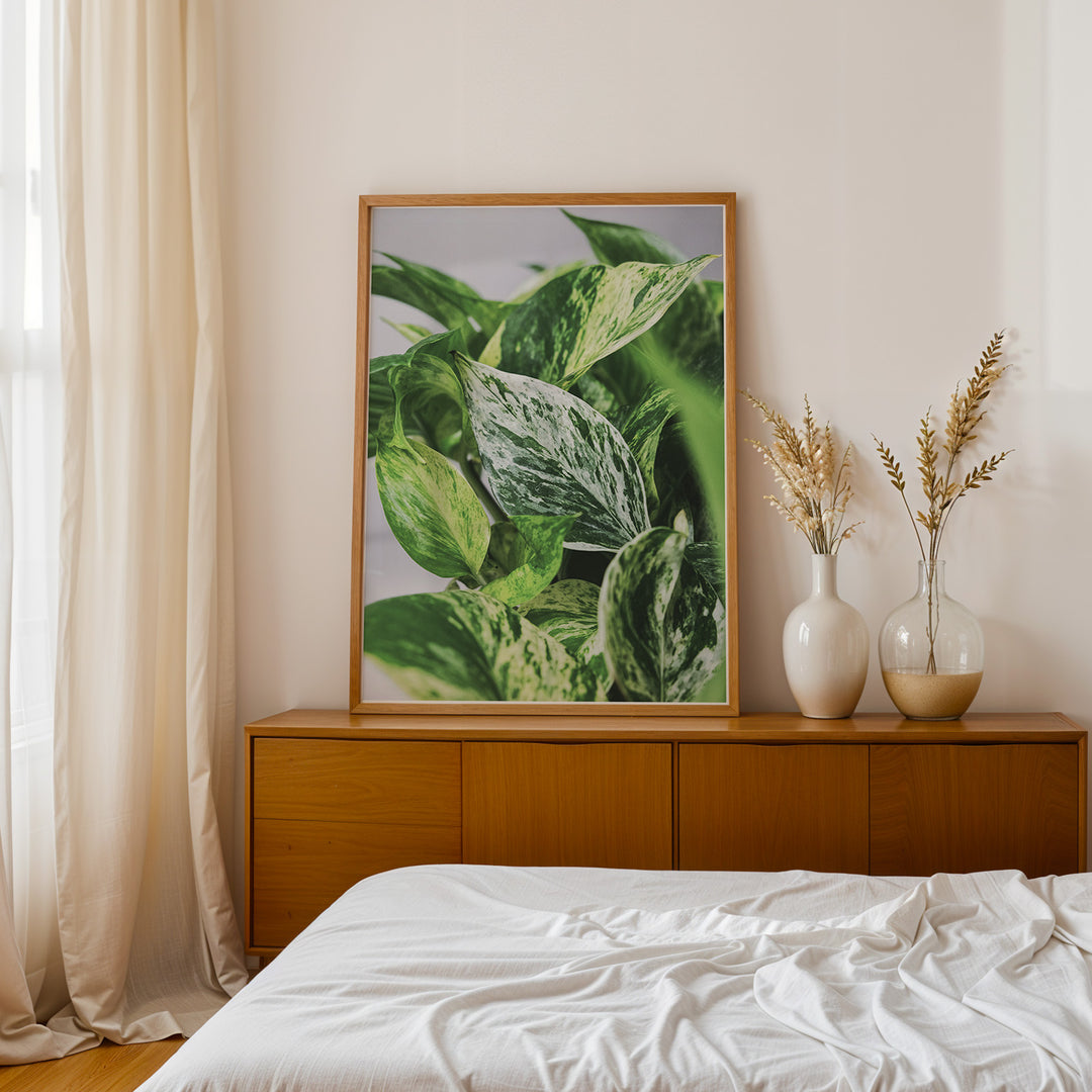 Plante print | Smuk plakat med frodige motiver | Plakat med grønne planter, botanisk kunst og naturplanter, ideel til at tilføje et organisk og livligt præg til dit hjem.