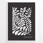Indlæs billede til gallerivisning Noir Foliage Plakat | Matisse Poster | Abstrakt bladmotiv i sort-hvid
