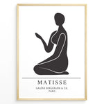 Indlæs billede til gallerivisning Seated Form Plakat | Matisse Poster | Minimalistisk sort silhuet af siddende figur med løftet arm
