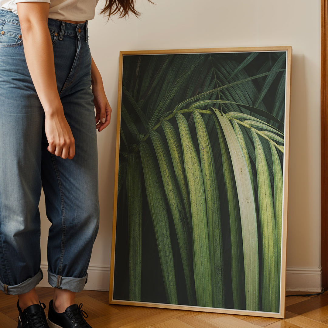 Plante print | Smuk plakat med unikke bladdesigns | Plakat med grønne planter, botanisk kunst og naturplanter, ideel til at tilføje et organisk og livligt præg til dit hjem.