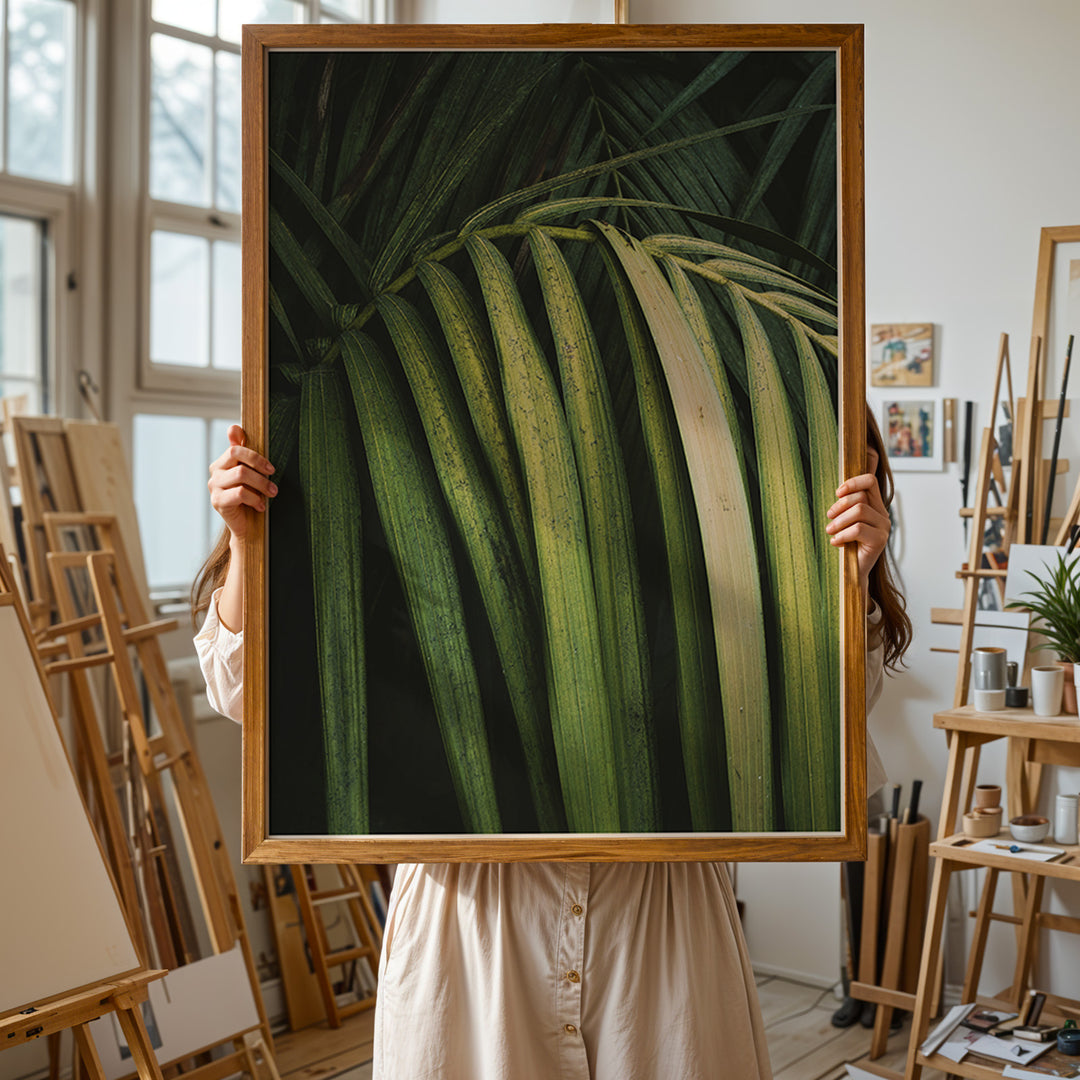 Plante print | Smuk plakat med unikke bladdesigns | Plakat med grønne planter, botanisk kunst og naturplanter, ideel til at tilføje et organisk og livligt præg til dit hjem.