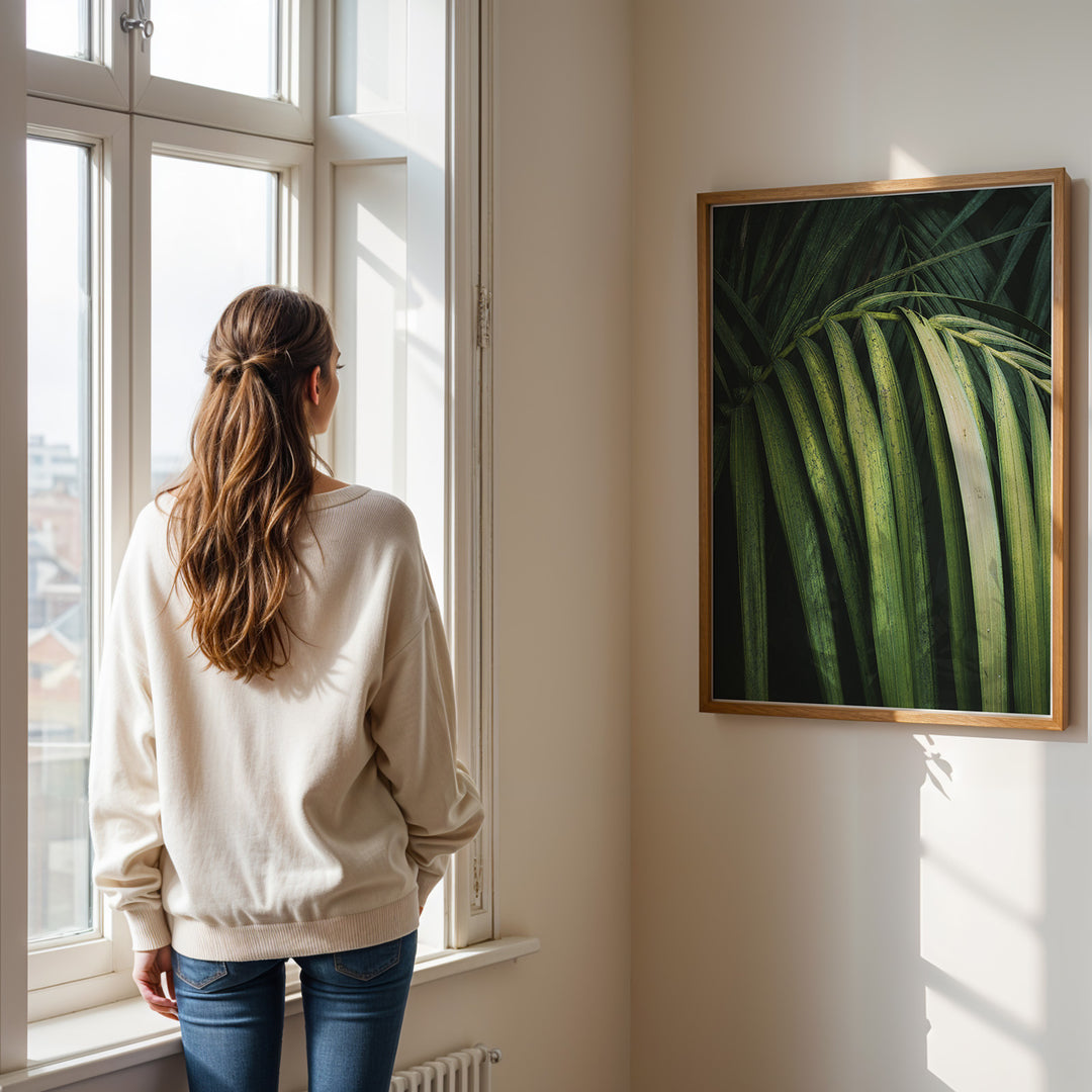 Plante print | Smuk plakat med unikke bladdesigns | Plakat med grønne planter, botanisk kunst og naturplanter, ideel til at tilføje et organisk og livligt præg til dit hjem.