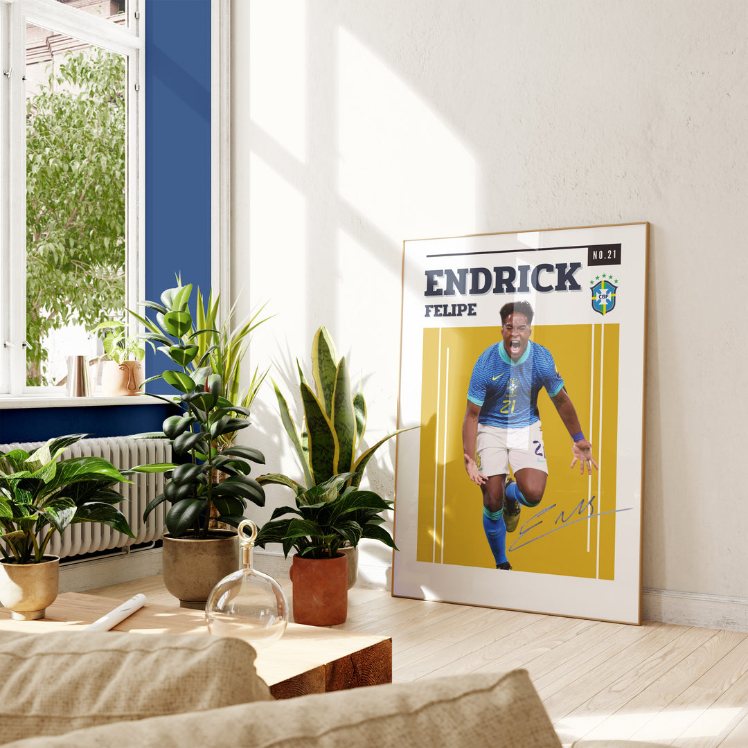 Fodbold plakat | Fodbold plakater | Endrick Felipe Fodbold Plakat | Ideel til Passionerede Fans | Plakaty.dk