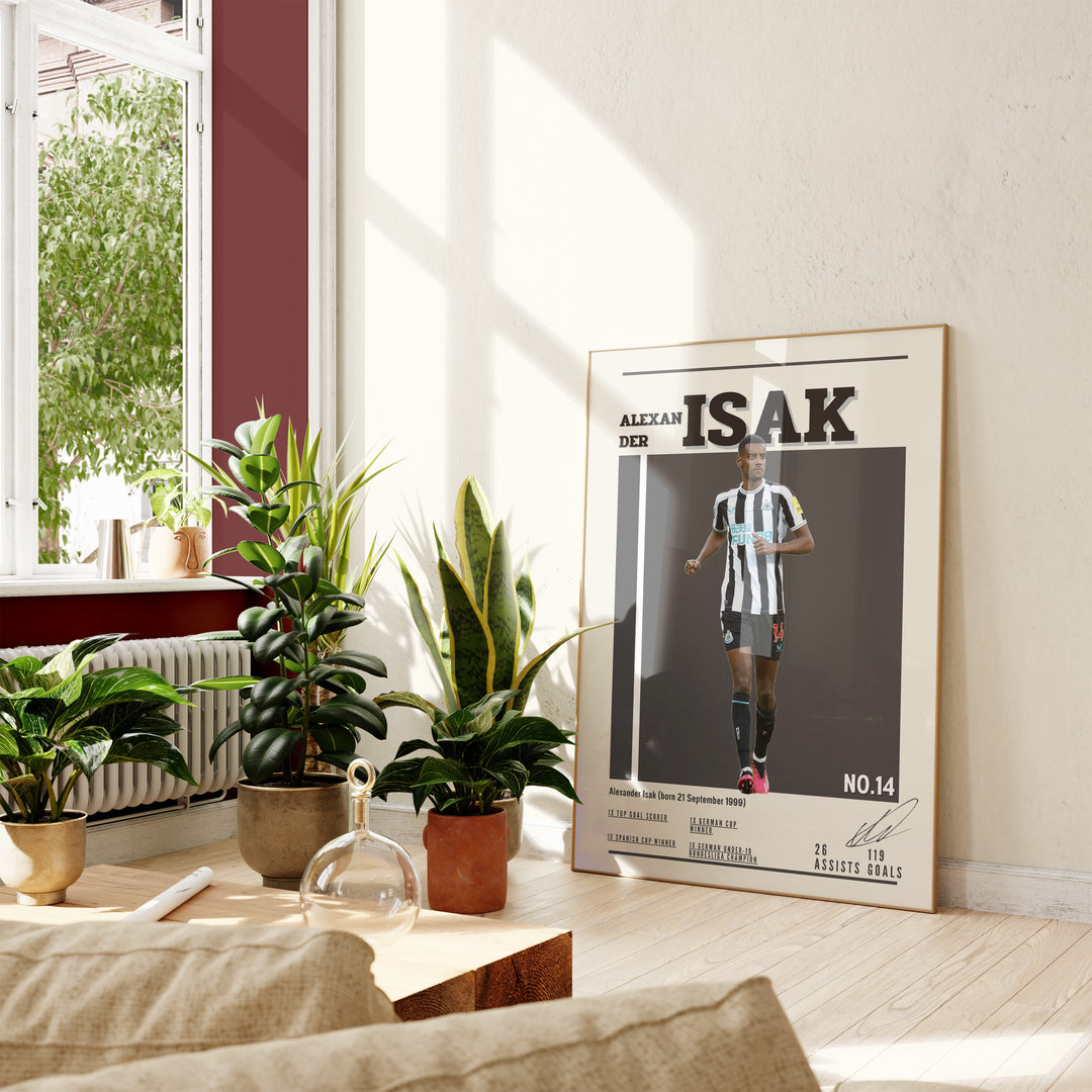 Fodbold plakat | Fodbold plakater | Alexander Isak Fodbold Spiller Plakat | Perfekt til Dedikerede Fans | Plakaty.dk