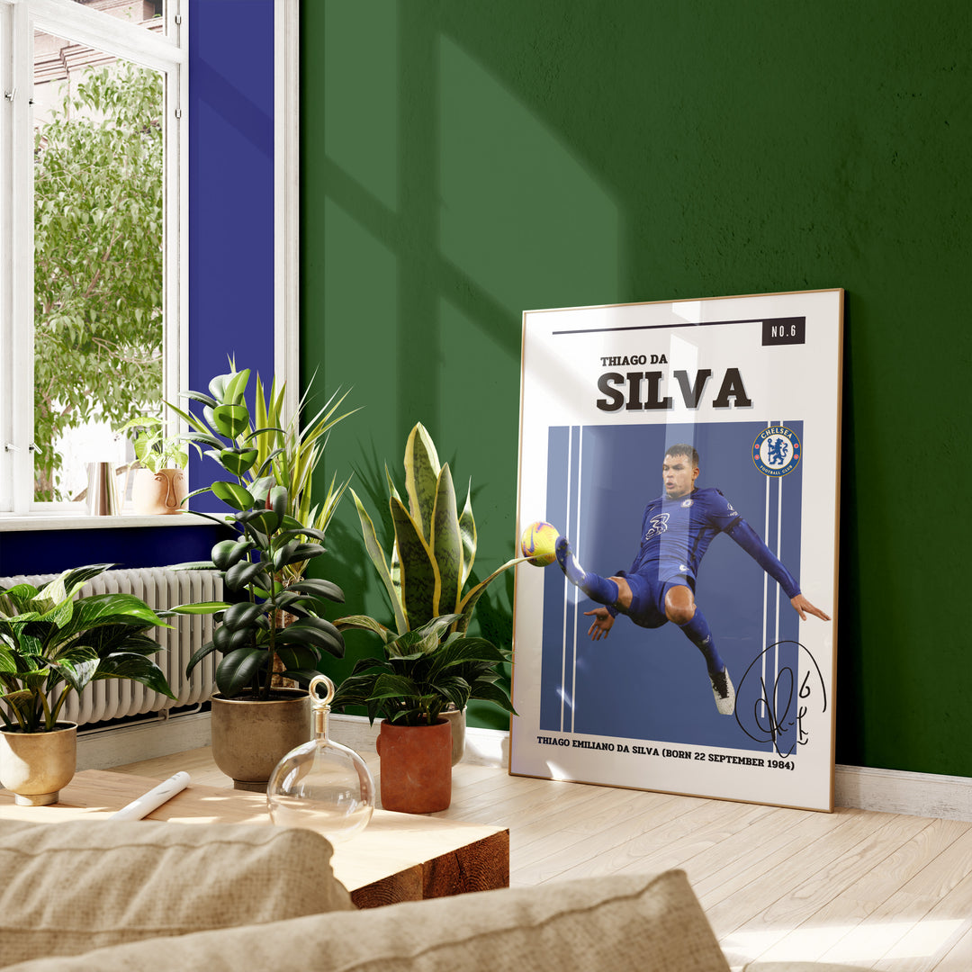 Fodbold plakat | Fodbold plakater | Thiago Silva Fodbold Plakat | Perfekt til Passionerede Fans | Plakaty.dk