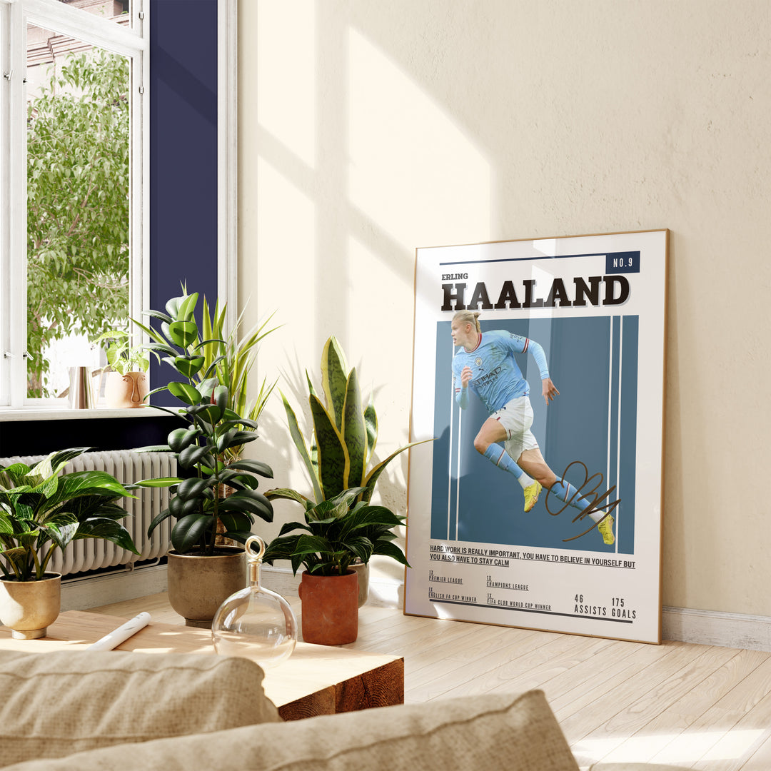 Fodbold plakat | Fodbold plakater | Erling Haaland Fodbold Plakat | Perfekt til Passionerede Fans | Plakaty.dk