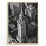 Indlæs billede til gallerivisning Fashion Plakat | Aerial View of the Chrysler Building in Black and White Plakaty.dk | Black and white aerial view of the Chrysler Building surrounded by New York City skyscrapers.
