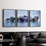 Indlæs billede til gallerivisning BWT Alpine F1 Team A524 race car three-panel framed wall art plakat
