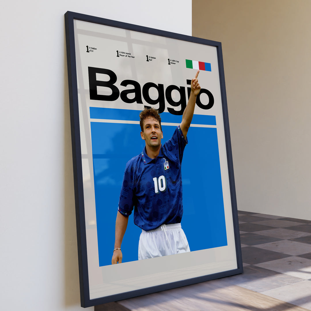 Fodbold plakat | Fodbold plakater | Roberto Baggio Fodbold Plakat | Den Italienske Maestro | Plakaty.dk