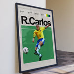 Indlæs billede til gallerivisning Fodbold plakat | Fodbold plakater | Roberto Carlos Fodbold Plakat | Brasiliens Legendariske Venstreback | Plakaty.dk
