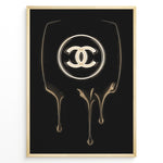 Indlæs billede til gallerivisning Fashion Plakat | Chanel Gold Drip Logo – Luxury Modern Wall Art Plakaty.dk | Gold dripping Chanel logo on a black background, designed as a modern luxury fashion wall art print.
