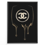 Indlæs billede til gallerivisning Fashion Plakat | Chanel Gold Drip Logo – Luxury Modern Wall Art Plakaty.dk | Gold dripping Chanel logo on a black background, designed as a modern luxury fashion wall art print.
