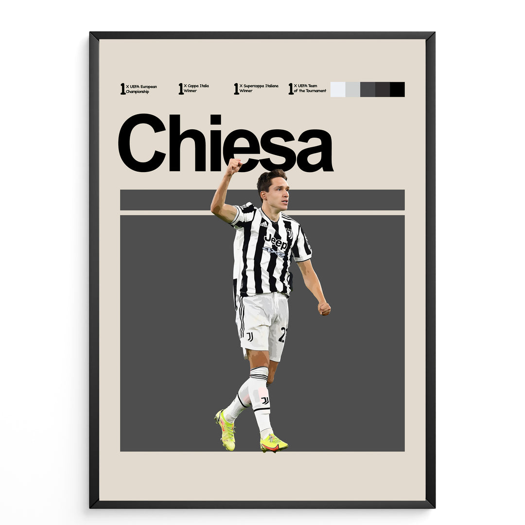 Fodbold plakat | Fodbold plakater | Federico Chiesa Fodbold Plakat | Ungt Talent, Italiens Stolthed | Plakaty.dk