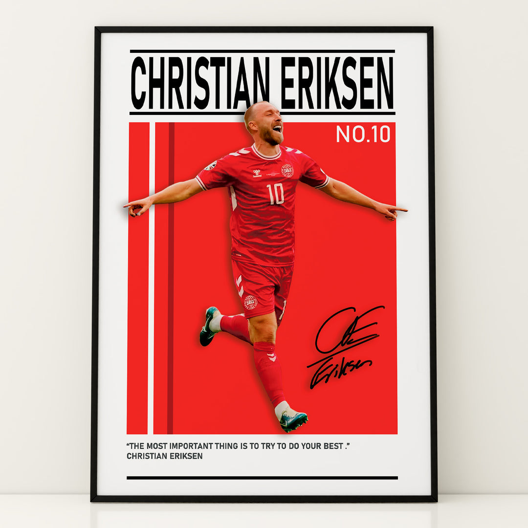 Fodbold plakat | Fodbold plakater | Christian Eriksen Fodbold Plakat | Danmark plakat | Perfekt til Den Ægte Fan | Plakaty.dk