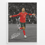 Indlæs billede til gallerivisning Cristiano Ronaldo goal celebration in Portugal red jersey framed plakat
