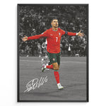 Indlæs billede til gallerivisning Cristiano Ronaldo goal celebration in Portugal red jersey framed plakat
