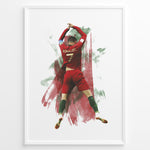 Indlæs billede til gallerivisning Cristiano Ronaldo iconic celebration in Portugal jersey artistic framed plakat
