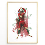 Indlæs billede til gallerivisning Cristiano Ronaldo iconic celebration in Portugal jersey artistic framed plakat
