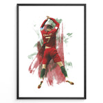 Indlæs billede til gallerivisning Cristiano Ronaldo iconic celebration in Portugal jersey artistic framed plakat
