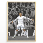 Indlæs billede til gallerivisning Cristiano Ronaldo celebrating in Real Madrid white jersey framed plakat
