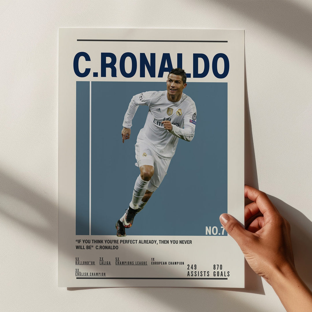 Fodbold plakat | Fodbold plakater | Cristiano Ronaldo Real Madrid Fodbold Plakat | Perfekt til Den Ægte Fan | Plakaty.dk