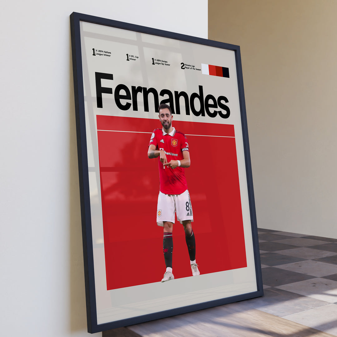 Fodbold plakat | Fodbold plakater | Bruno Fernandes Fodbold Plakat | Manchester United's Magiker | Plakaty.dk