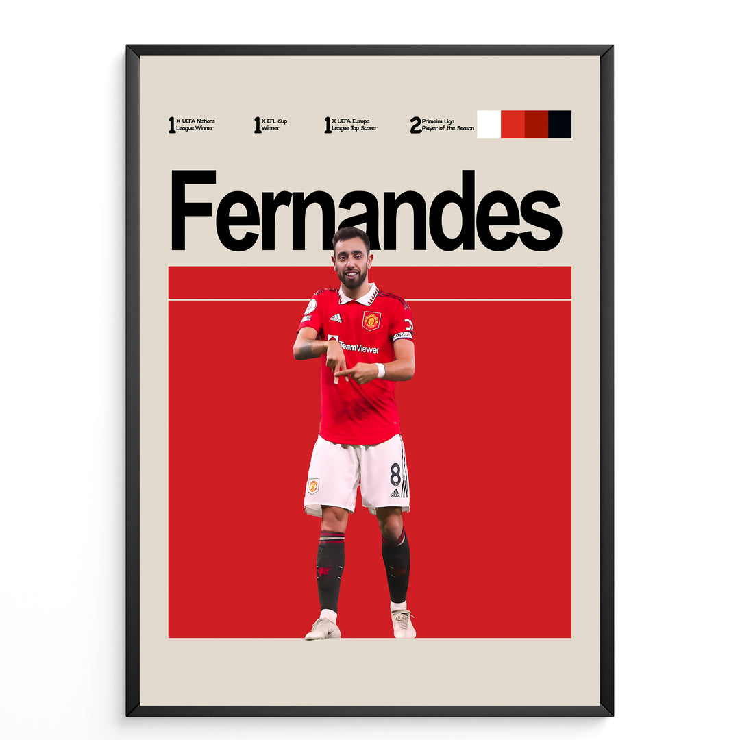 Fodbold plakat | Fodbold plakater | Bruno Fernandes Fodbold Plakat | Manchester United's Magiker | Plakaty.dk